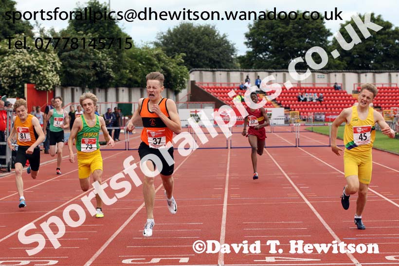 Inter boys 400 metres hurdles, English Schools Track and Field. Photo: David T. Hewitson/Sports for All Pics